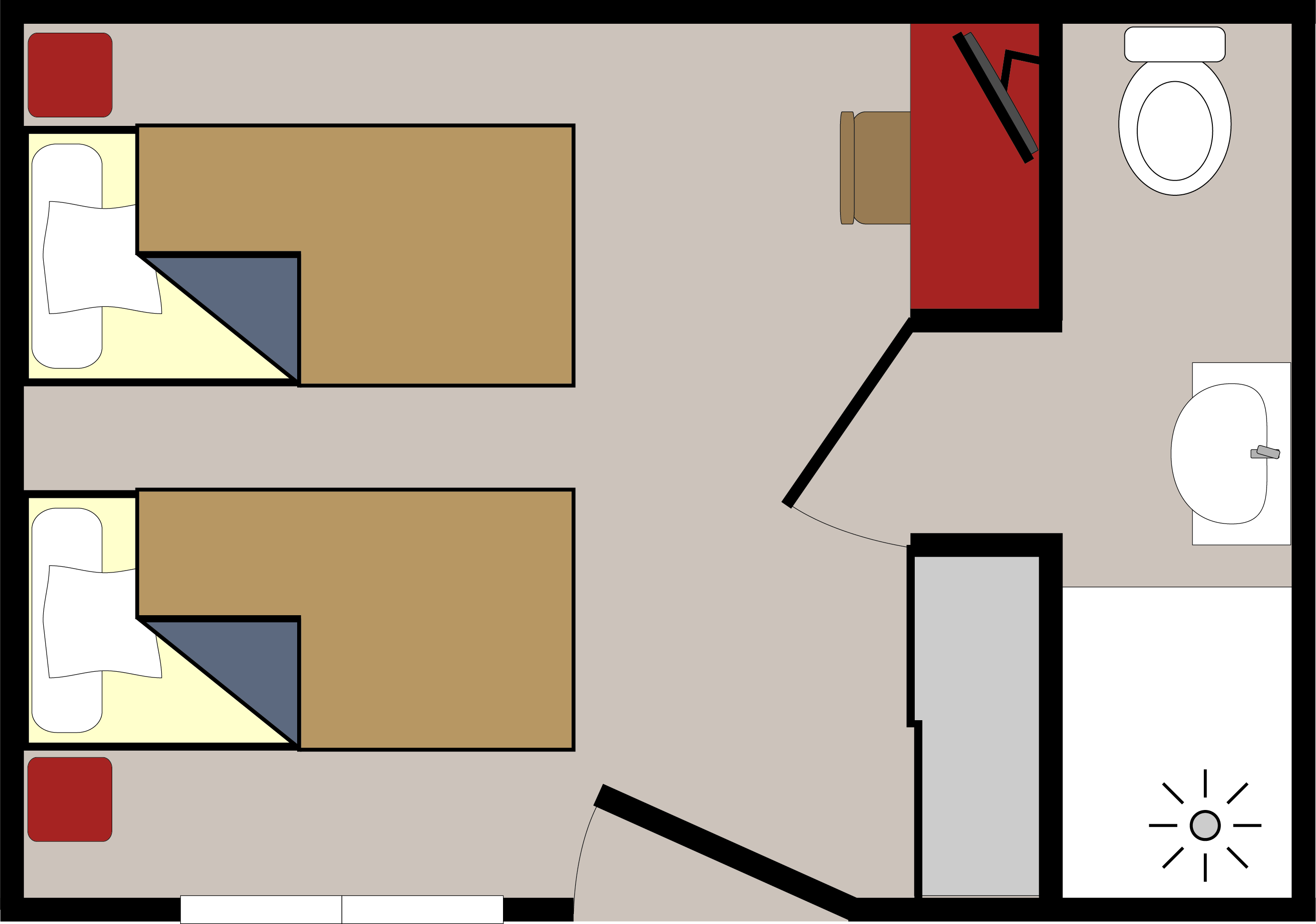 Plan chambre premium Twin